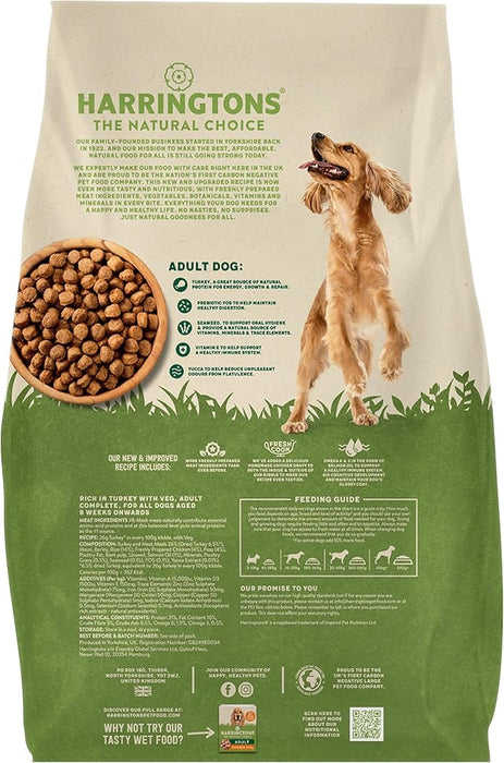 Harringtons Complete Natural Adult Dry Dog Food Turkey & Veg 15kg