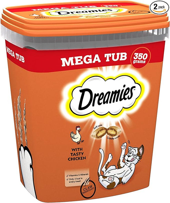 Dreamies Cat Treats Chicken 350g (pack of 2)