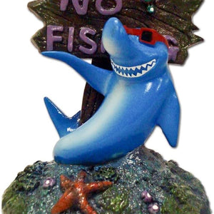 Blue Ribbon Rosewood Aquarium Fun Ormanent Cool Shark No Fishing Sign