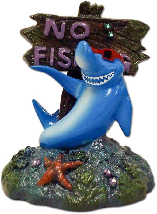 Blue Ribbon Rosewood Aquarium Fun Ormanent Cool Shark No Fishing Sign