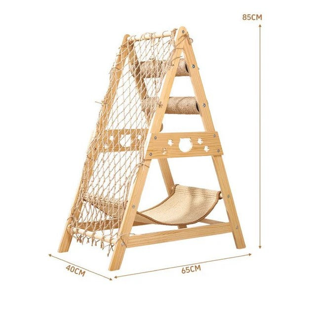 Sisal and Wood Cat Climbing Frame