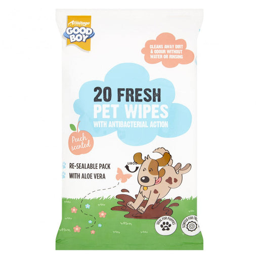 Good Boy Antibacterial Pet Wipes With Aloe Vera Peach Scented